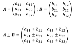 Addition und Subtraktion von Matrizen Rechenregeln zur Addition und Subtraktion von Matrizen