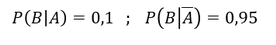 Bedingte Wahrscheinlichkeiten des Beispiels für das Theorem von Bayes