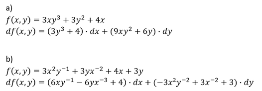 Beispiele totales Differential Beispiele zur Bildung des totalen Differentials