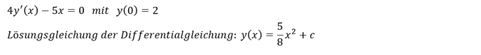 Beispielhafte Differentialgleichung mit Anfangswertproblem