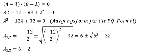 Eigenwerte der 2x2-Ausgangsmatrix