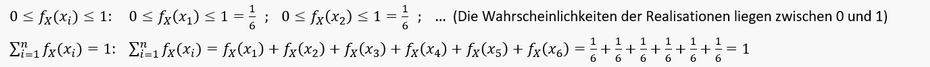 Prüfung auf die Einhaltung der Eigenschaften der Wahrscheinlichkeitsfunktion