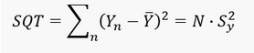 Formel zur Berechnung der totalen Streuung (SQT)