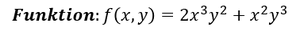 Funktion totales Differential Vorgegebene Funktion zur Ermittlung des totales Differentials