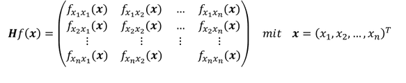 Hesse-Matrix Allgemeiner Aufbau der Hesse-Matrix