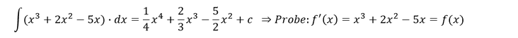 Integration mit Addition und Subtraktion Integration einer Funktion mit Addition und Subtraktion