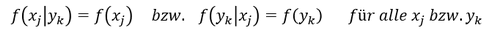 Mathematischer Zusammenhang der Unabhängigkeit Formel des mathematischen Zusammenhangs der Unabhängigkeit