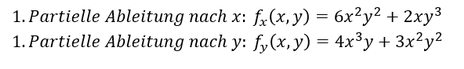 1. Partielle Ableitungen für totales Differential Erste partielle Ableitungen zur Bildung des totales Differentials